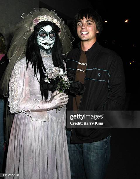 The Bride and Darin Brooks during The Stars of "Days of Our Lives" and "The O.C." Visit Knott's Scary Farm's 33rd Annual Halloween Haunt at Knott's...