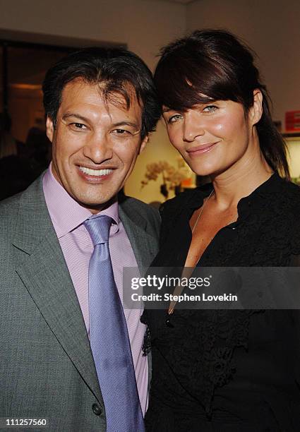 Frederic Fekkai and Helena Christensen during Helena Christensen Co-Hosts Frederic Fekkai Salon and Spa Opening Party at Henri Bendel in New York -...