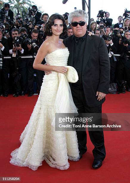 Penelope Cruz and Pedro Almodovar during 2006 Cannes Film Festival - "Volver" Premiere at Palais Du Festival in Cannes, France.