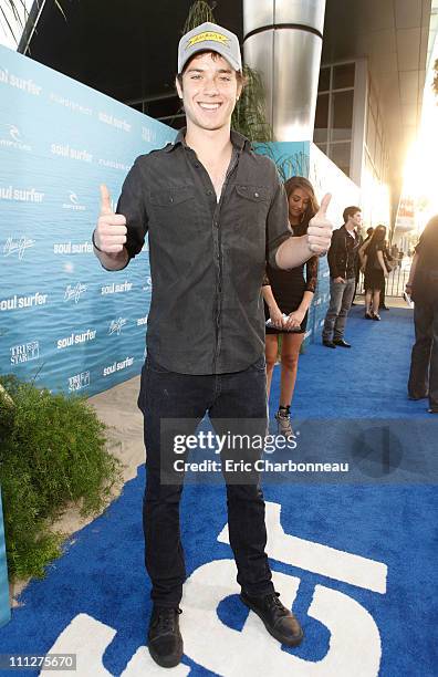 Jeremy Sumpter at Film District Los Angeles Premiere of "Soul Surfer" at ArcLight Cinemas Cinerama Dome on March 30, 2011 in Hollywood, California.