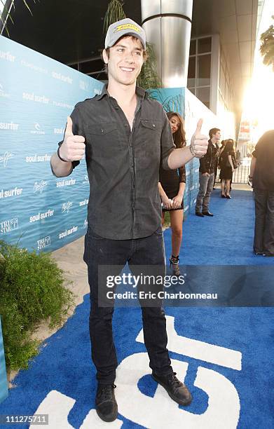 Jeremy Sumpter at Film District Los Angeles Premiere of "Soul Surfer" at ArcLight Cinemas Cinerama Dome on March 30, 2011 in Hollywood, California.