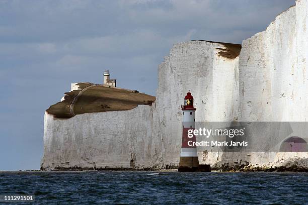 beachy head lighthouses - beachy head stock pictures, royalty-free photos & images