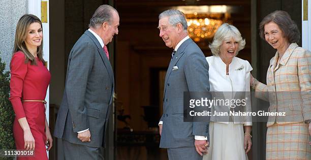 Princess Letizia, Princess of Spain, King Juan Carlos I of Spain, Prince Charles, Prince of Wales, Camilla, Duchess of Cornwall and Queen Sofia of...