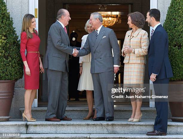 Princess Letizia of Spain, King Juan Carlos I of Spain, Camilla, Duchess of Cornwall, Prince Charles, Prince of Wales, Queen Sofia of Spain and and...