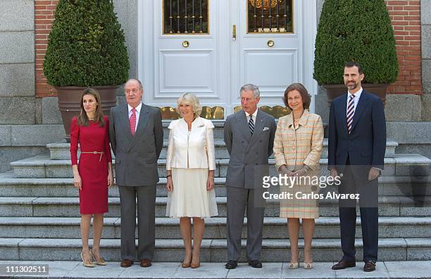 Princess Letizia of Spain, King Juan Carlos of Spain, Camilla, Duchess of Cornwall, Prince Charles, Prince of Wales, Queen Sofia of Spain and Prince...