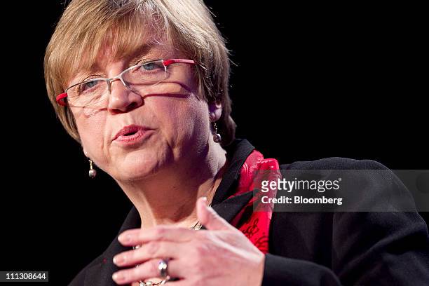 Irene Dorner, chief executive officer and president of HSBC Bank USA Inc., speaks during the U.S. Export-Import Bank annual meeting in Washington,...