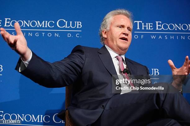 General Electric Chairman and CEO Jeffrey Immelt addresses The Economic Club of Washington during a club luncheon at the Mandarin Oriental Hotel...