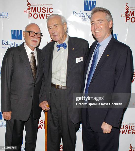 Karl Bruhn, Henry Z. Steinway and Joe Lamond during The 2005 Music Has Power Awards at Frederick P. Rose Hall Home of Jazz at Lincoln Center in New...