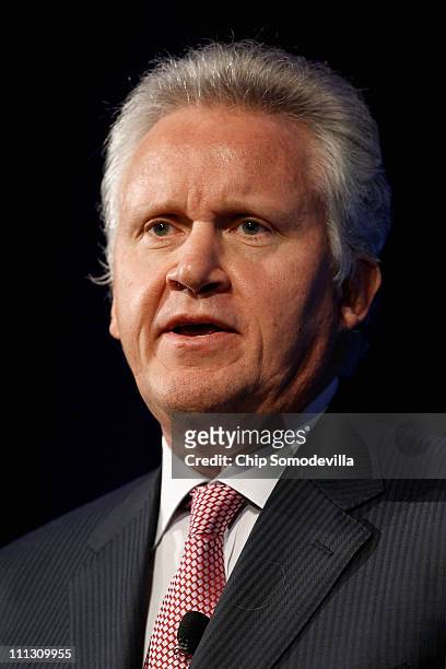 General Electric Chairman and CEO Jeffrey Immelt addresses The Economic Club of Washington during a club luncheon at the Mandarin Oriental Hotel...