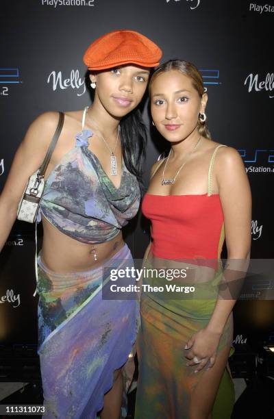 Adrienne Bailon and Kiely Williams of 3LW during PlayStation2 and Nelly Celebrate 2002 MTV Video Music Awards at Eugene in New York City, New York,...