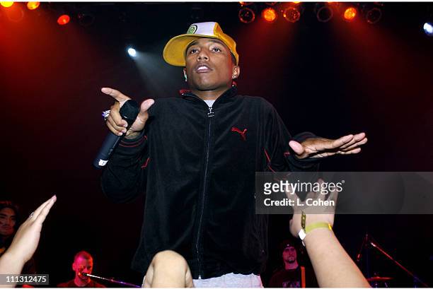 Pharrell Williams from N.E.R.D. Performs at the 2nd annual 2002 Shortlist music awards concert held at the Henry Fonda Theatre.