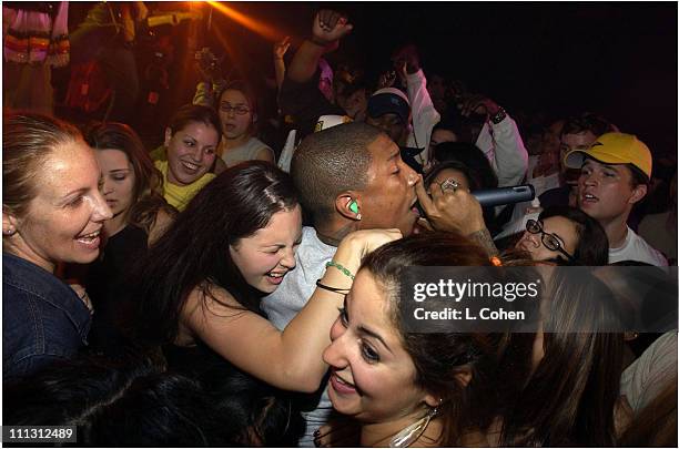 Pharrell Williams from N.E.R.D. Performs at the 2nd annual 2002 Shortlist music awards concert held at the Henry Fonda Theatre.