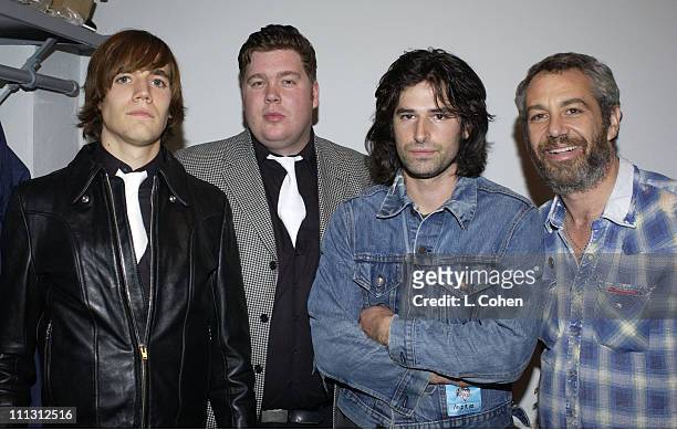 Pelle Alqvist and Vigilante Carlstroem of the Hives with Pete Yorn and Mike Watt at the 2nd annual 2002 Shortlist music awards concert held at the...