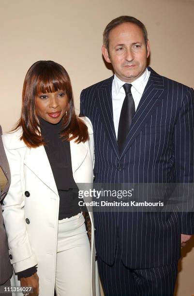 Mary J. Blige and John Demsey during Mary J. Blige and M.A.C AIDS Fund Host A Special Teen Town Hall Meeting at United Nations in New York City, New...