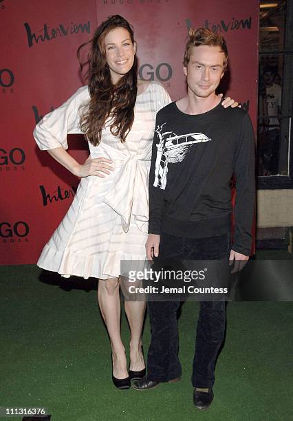 Liv Tyler with husband Royston Langdon of ArcKid during HUGO BOSS and Interview Magazine Host Private Party and Debut Concert by ArcKid at Hugo Roof...
