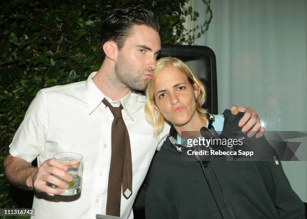 Adam Levine of Maroon 5 and Samantha Ronson during Maroon 5 Launches Their Book "Midnight Miles" at Miau Haus Art Studio in Los Angeles, California,...