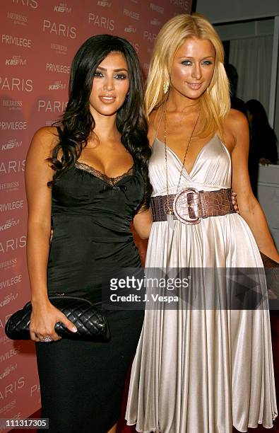 Kim Kardashian and Paris Hilton during Paris Hilton's CD Release News  Photo - Getty Images