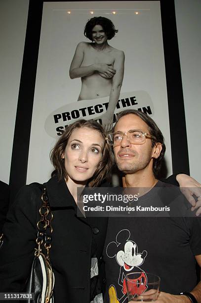 Winona Ryder and Marc Jacobs during Olympus Fashion Week Spring 2007 - Marc Jacobs - After Party at Gramercy Hotel in New York City, New York, United...