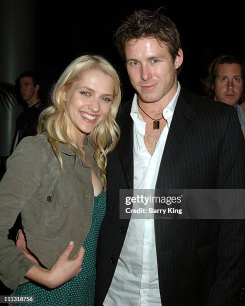 Teresa Palmer and Stuart Dew during Columbia Pictures "The Grudge 2" Premiere After Party at Knott's Scary Farm in Buena Park, California, United...