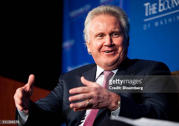 Jeffrey Immelt, chief executive officer of General Electric Co., speaks to the Economic Club of Washington in Washington, D.C., U.S., on Thursday,...