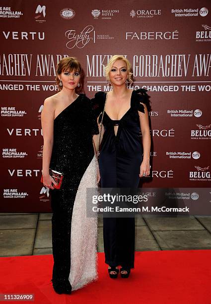 Ksenia Gorbacheva and Anastasia Virganskaya attend the Gorby 80 Gala at the Royal Albert Hall on March 30, 2011 in London, England. The concert is to...