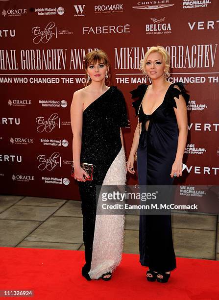 Ksenia Gorbacheva and Anastasia Virganskaya attend the Gorby 80 Gala at the Royal Albert Hall on March 30, 2011 in London, England. The concert is to...