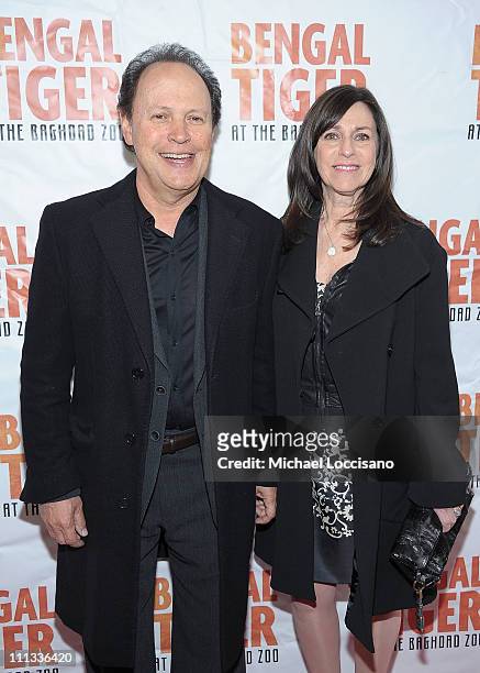 Actor/comedian Billy Crystal and wife Janice Crystal attend the opening night of "Bengal Tiger At The Baghdad Zoo" at the Richard Rodgers Theatre on...