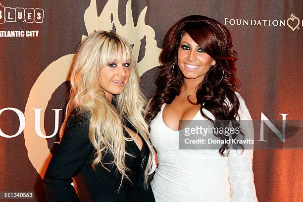 Briella Calafiore and Tracy Dimarco visit the Foundation Room in Showboat Atlantic City on March 31, 2011 in Atlantic City, New Jersey.