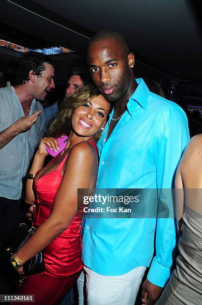 Actress/dancer/choreographer "Miss Amal" and boy friend Jimmy Taurus attend the Karl Lagerfeld and DJ Big Ali Party at the VIP Room St Tropez on...