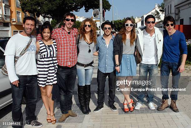 Juan Pablo Shuk, Giselle Calderon, Ivan Massague, Sheila Casas, Neus Sanz, Javier Hernandez, Blanca Suarez, Mario Casas, Alex Hernandez are seen...