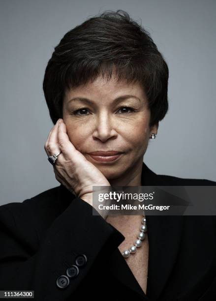 Senior White House Advisor Valerie Jarrett is photographed for Time Magazine in on February 20, 2009 in Washington, DC.