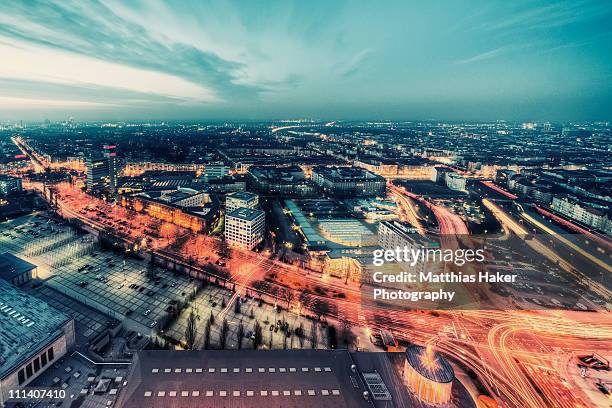 berlin nights - berlin aerial stock pictures, royalty-free photos & images