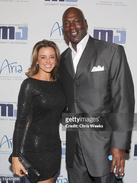 Michael Jordan and Yvette Prieto attend the 10th Annual Michael Jordan Celebrity Invitational Celebration At ARIA Resort & Casinoon April 1, 2011 in...