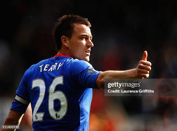 John Terry of Chelsea looks on during the Barclays Premier League match between Stoke City and Chelsea at Britannia Stadium on April 2, 2011 in Stoke...