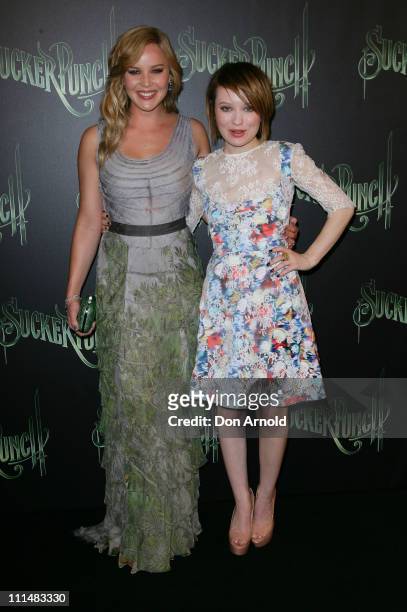 Abbie Cornish and Emily Browning arrive at the "Sucker Punch" Australian Premiere at Event Cinemas George Street on April 3, 2011 in Sydney,...