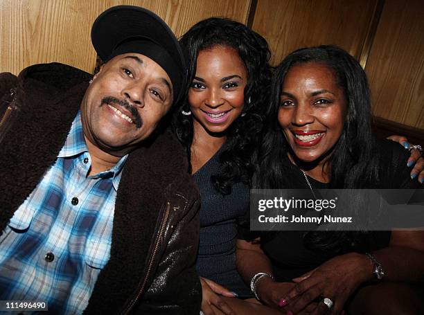 Kenkaide, Ashanti and Tina Douglas attend Shia's birthday party at Marquee on April 2, 2011 in New York City.