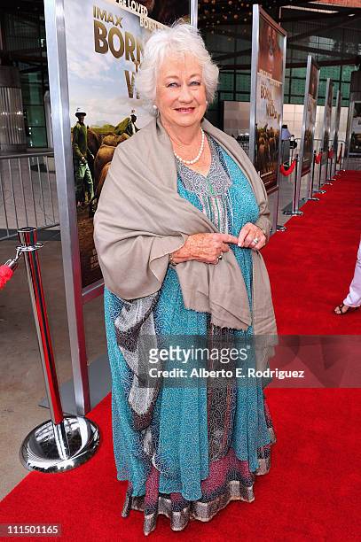 Dame Daphne M. Sheldrick arrives to the premiere of Warner Bros. Pictures' "Born To Be Wild 3-D" at the California Science Center on April 3, 2011 in...