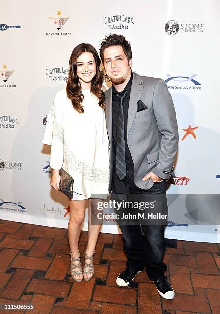 Actress Jonna Walsh and singer/songwriter and the winner of the ninth season of American Idol Lee DeWyze attend the 10th Annual "Comedy For A Cure"...