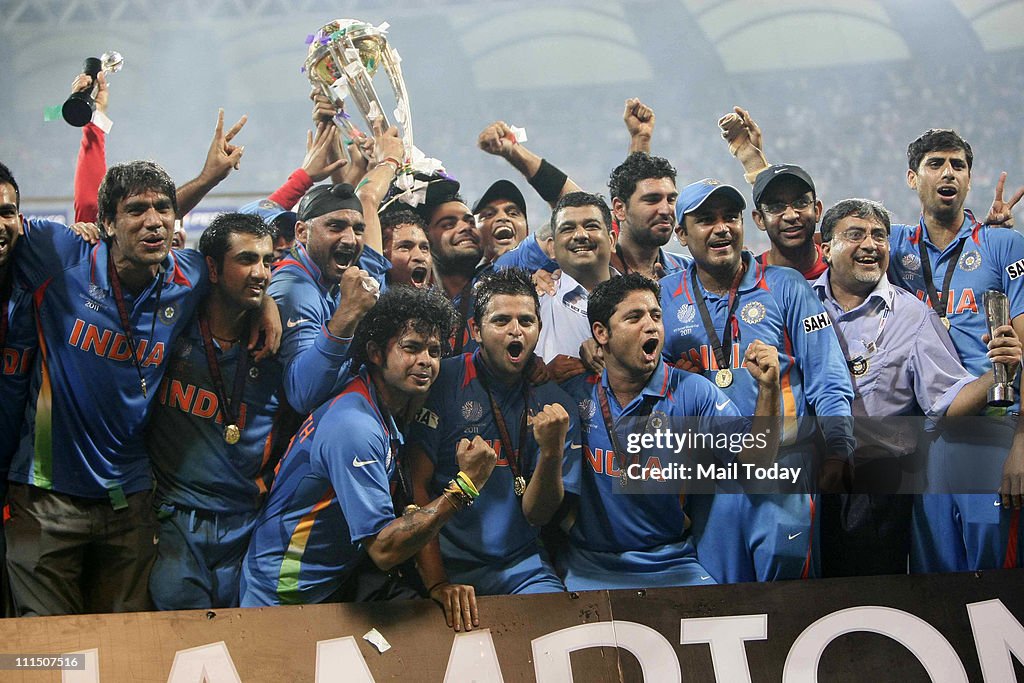 ICC cricket world cup final match between India and Sri Lanka at Mumbai.