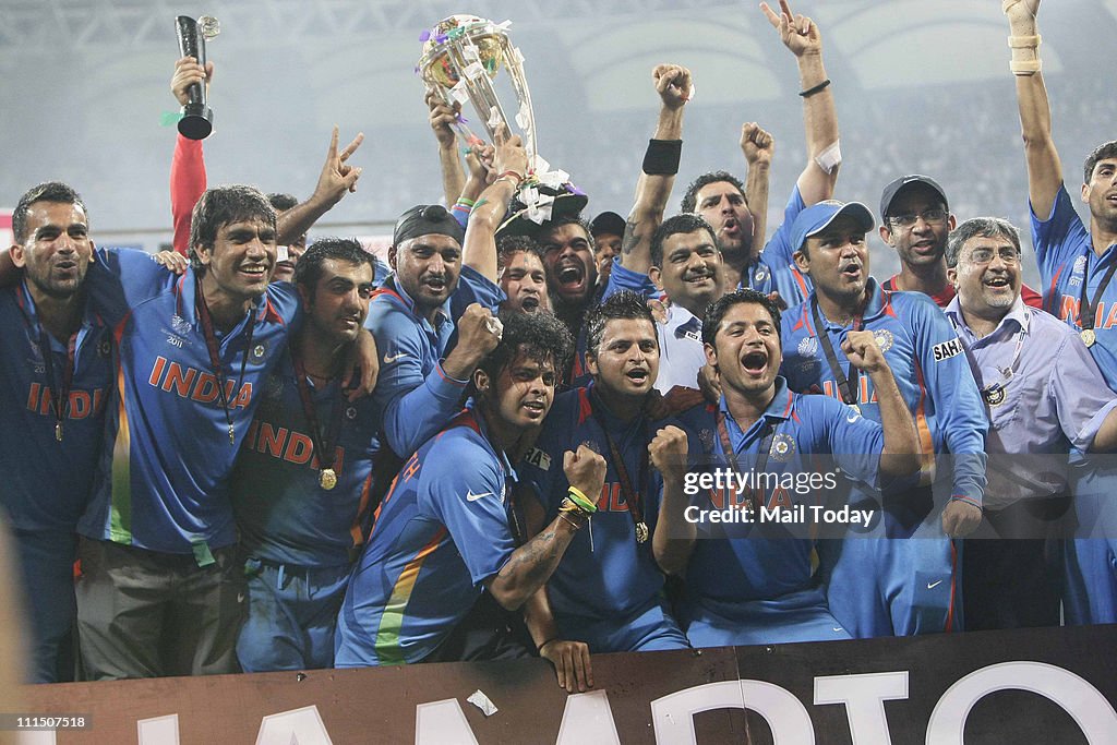 ICC cricket world cup final match between India and Sri Lanka at Mumbai.