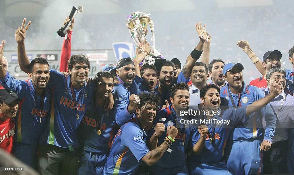ICC cricket world cup final match between India and Sri Lanka at Mumbai.