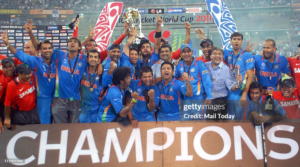 ICC cricket world cup final match between India and Sri Lanka at Mumbai.