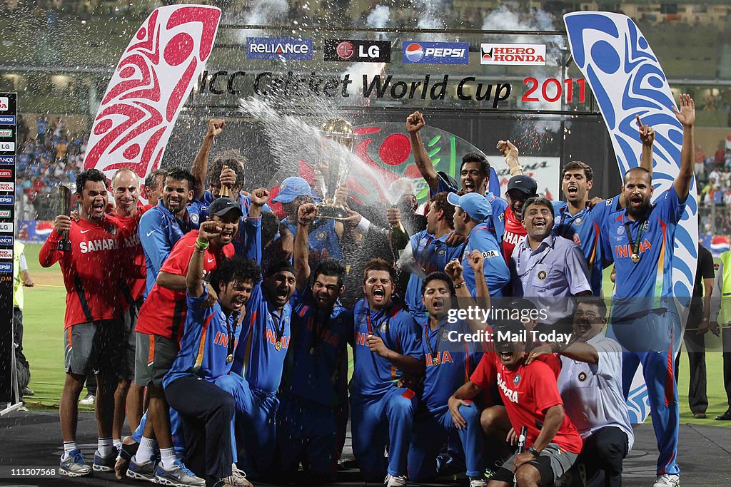 ICC cricket world cup final match between India and Sri Lanka at Mumbai.