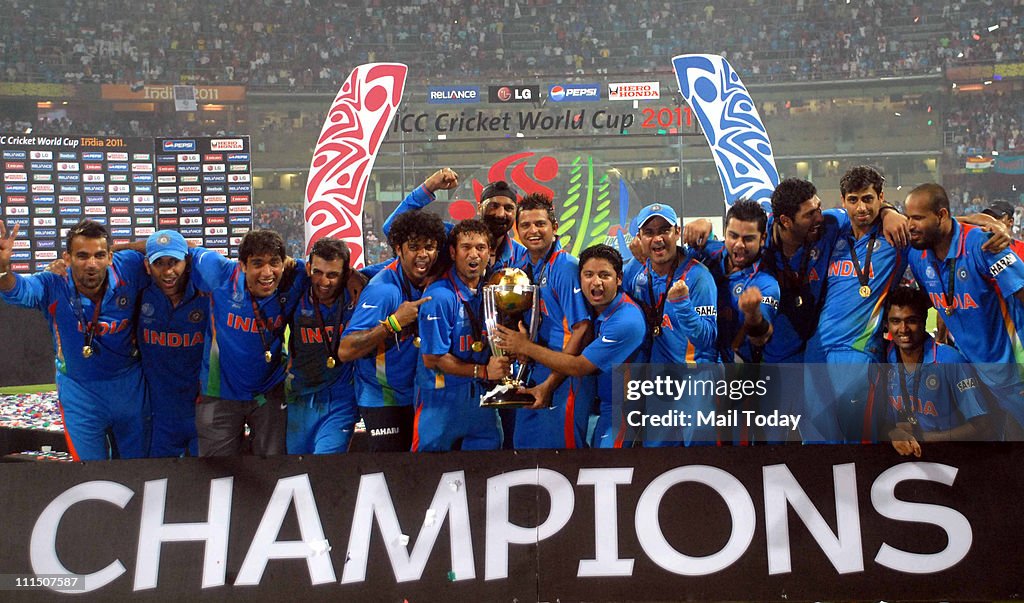 ICC cricket world cup final match between India and Sri Lanka at Mumbai.