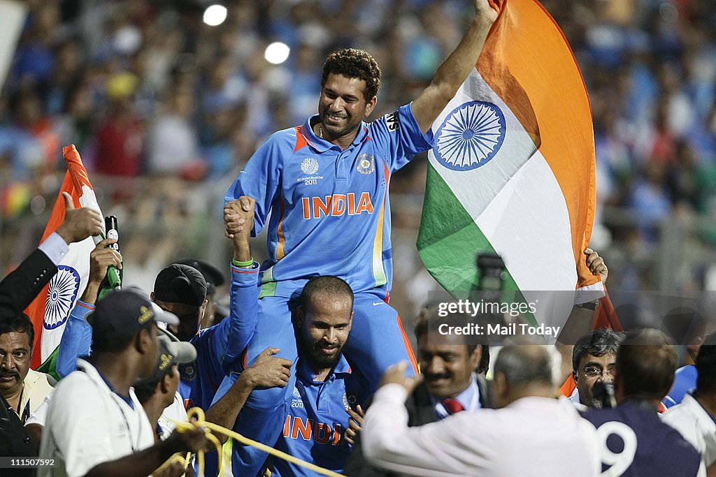 ICC cricket world cup final match between India and Sri Lanka at Mumbai.