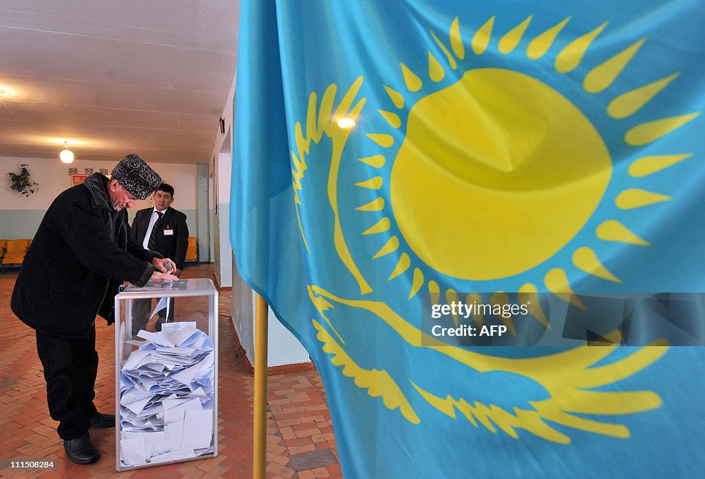 A man casts his vote in the presidential