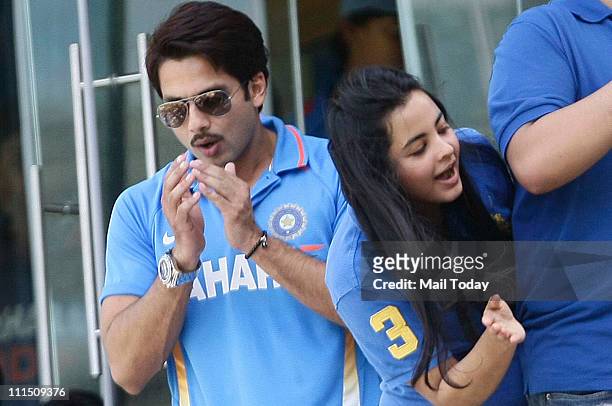 Shahid Kapoor during the ICC Cricket World Cup 2011 Final match at The Wankhede Stadium in Mumbai on April 2, 2011. India beat Sri Lanka by 6 wickets...