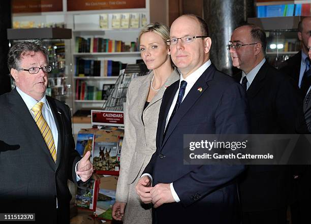 Charlene Wittstock and His Serene Highness, Prince Albert II Of Monaco visit the National Museum during a State visit on April 4, 2011 in Dublin,...