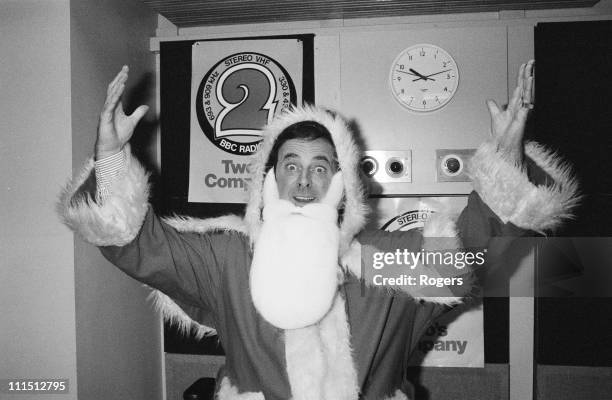 Television presenter Terry Wogan dressed as Father Christmas, 16th December 1983.