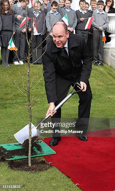 Prince Albert visits Aras an Uachtarain on the first day of his state visit on April 4, 2011 in Dublin, Ireland.